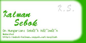 kalman sebok business card